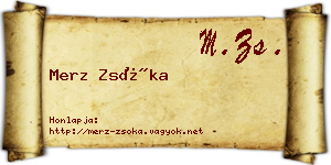Merz Zsóka névjegykártya